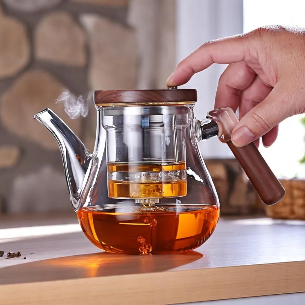 Luxury Borosilicate Glass Tea Kettle wKinetic Infuse