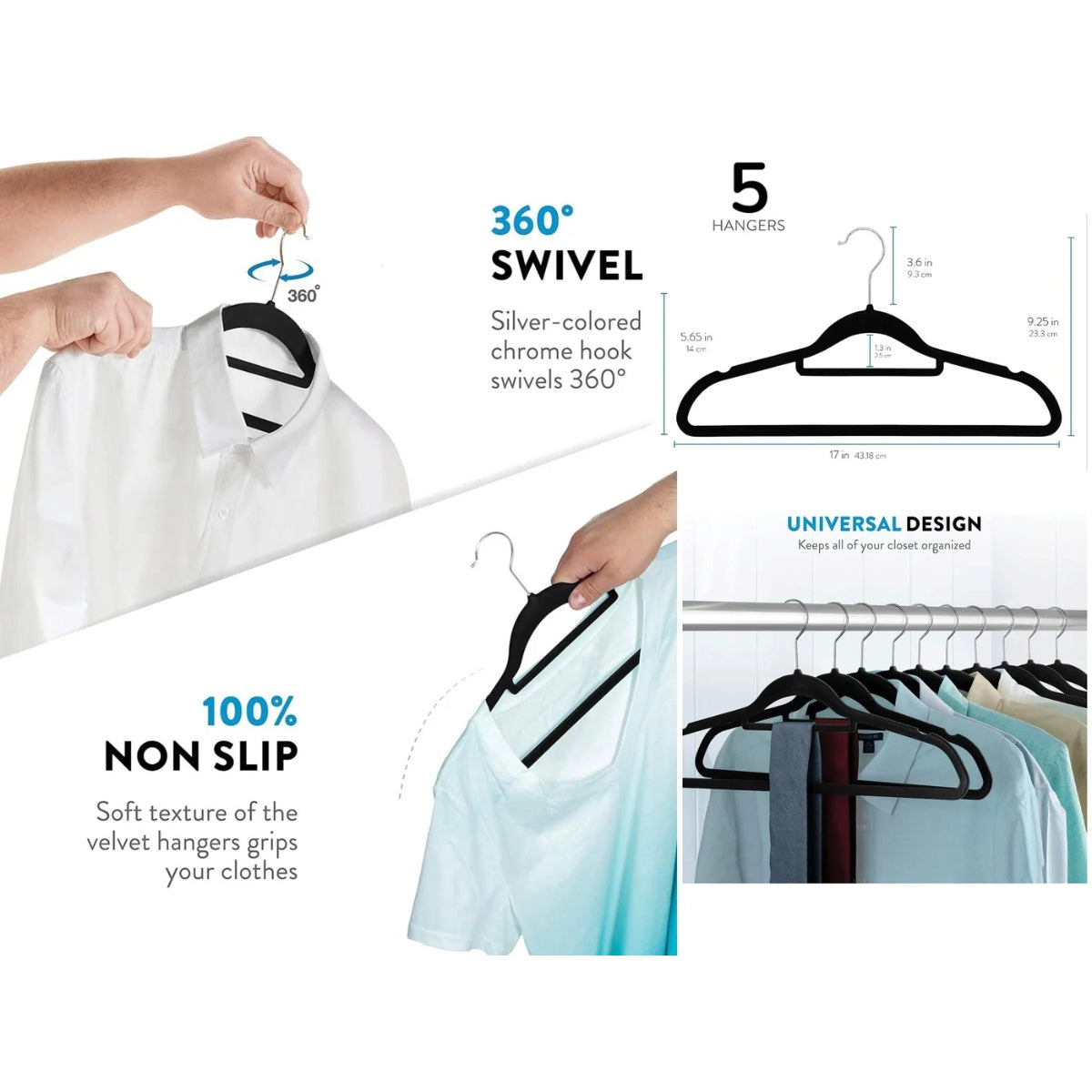 Velvet Hangers Pack of 5