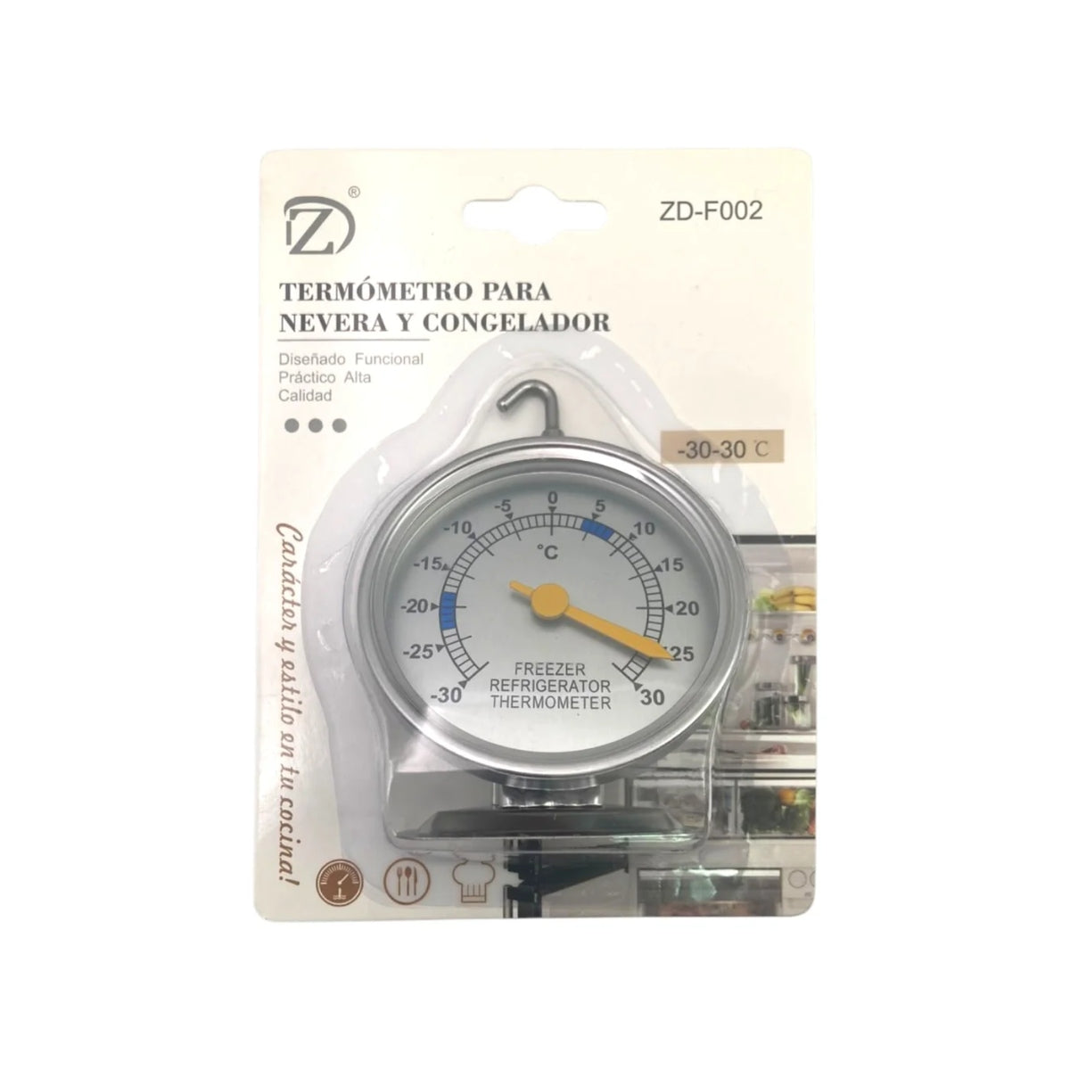 Large Stainless Steel Thermometer Freezer/Refrigerator