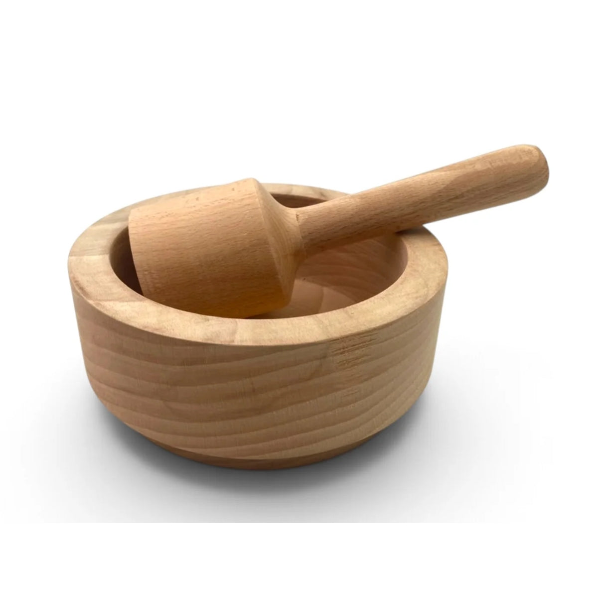 High Quality Bearch Wood Pestil and Mortar Large Size
