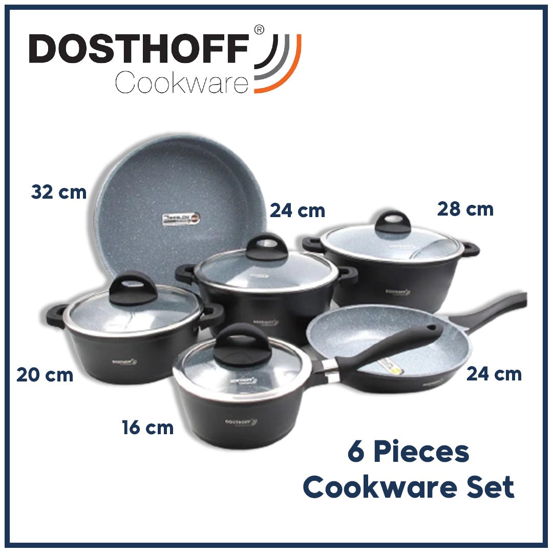 Dosthoff 6 pcs Cookware Casserole Set Black 6