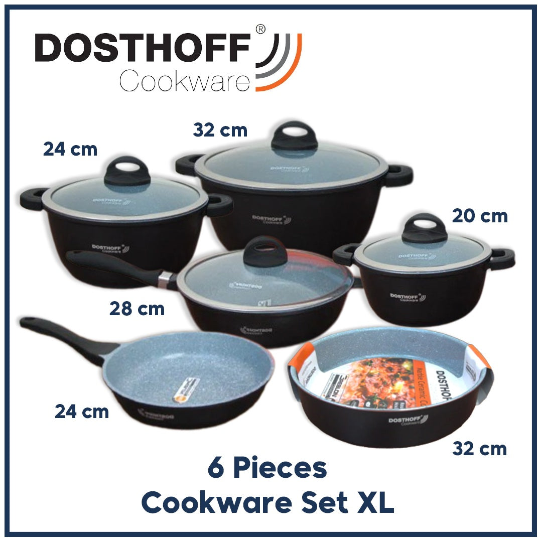 Dosthoff 6 pcs Cookware Casserole Set Black 6 XL
