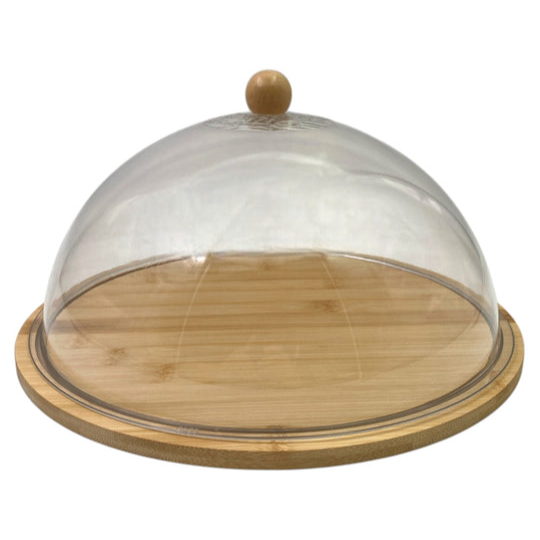 Bamboo & Acrylic Cake and Cheese Board with Cover 36.5cm
