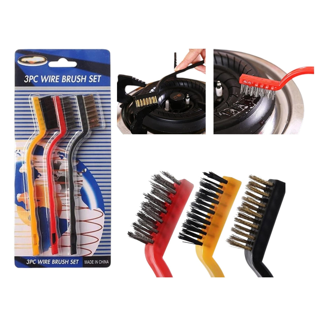Set of 3 Multipurpose Cleaning Brushes
