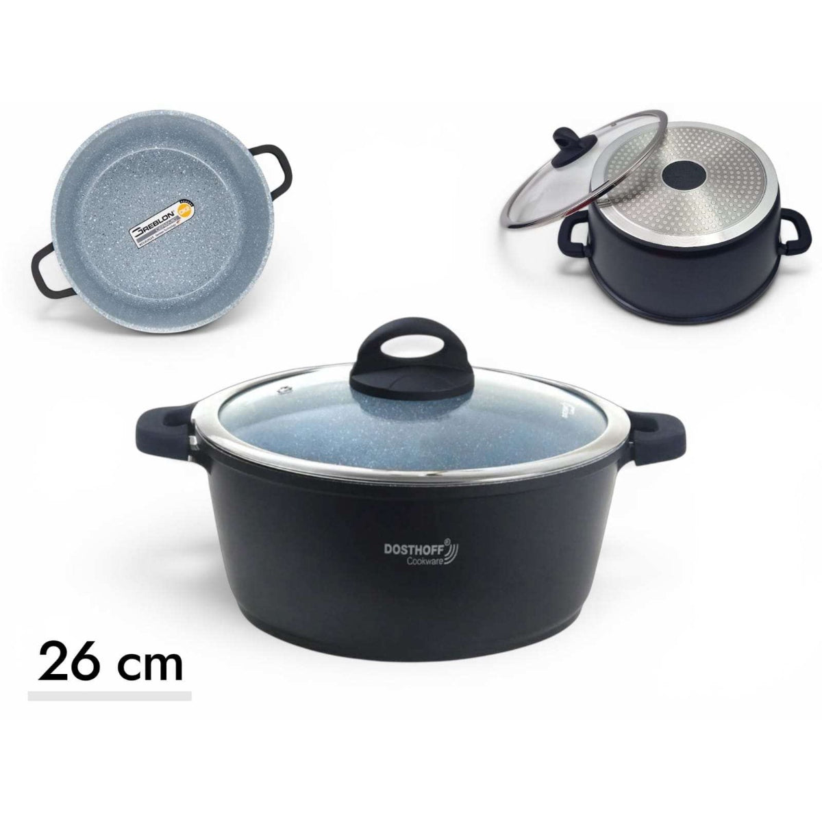 DOSTHOFF INDUCTION MASTER CASSEROLE BLACK 26 CM 5.5 L