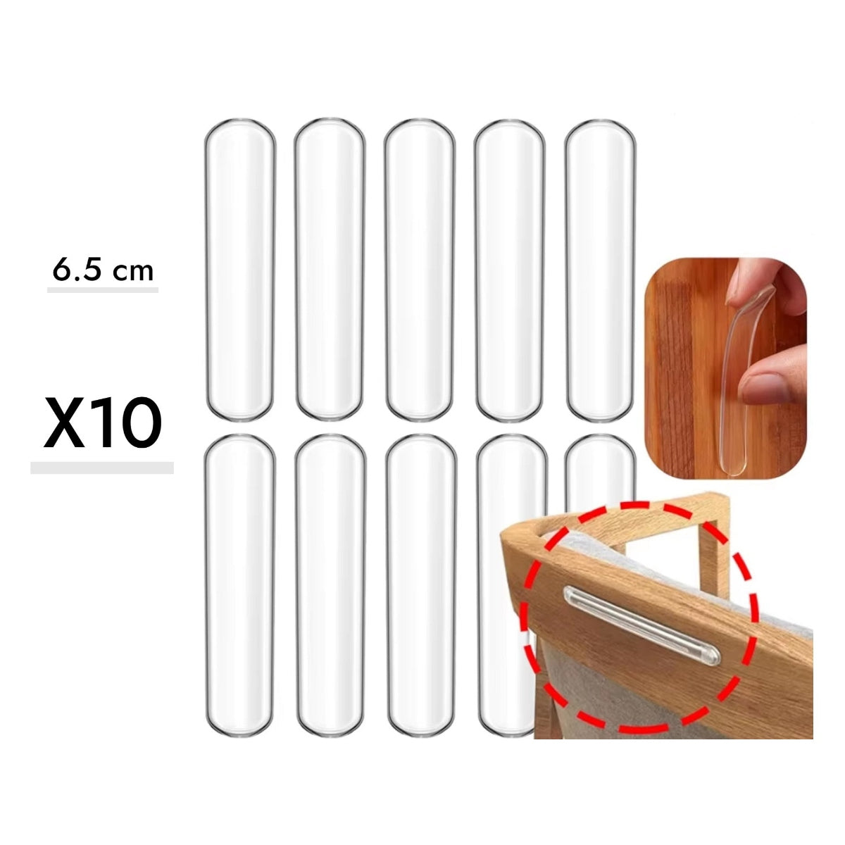 Set of 10 Self-Adhesive Door Stop Strips