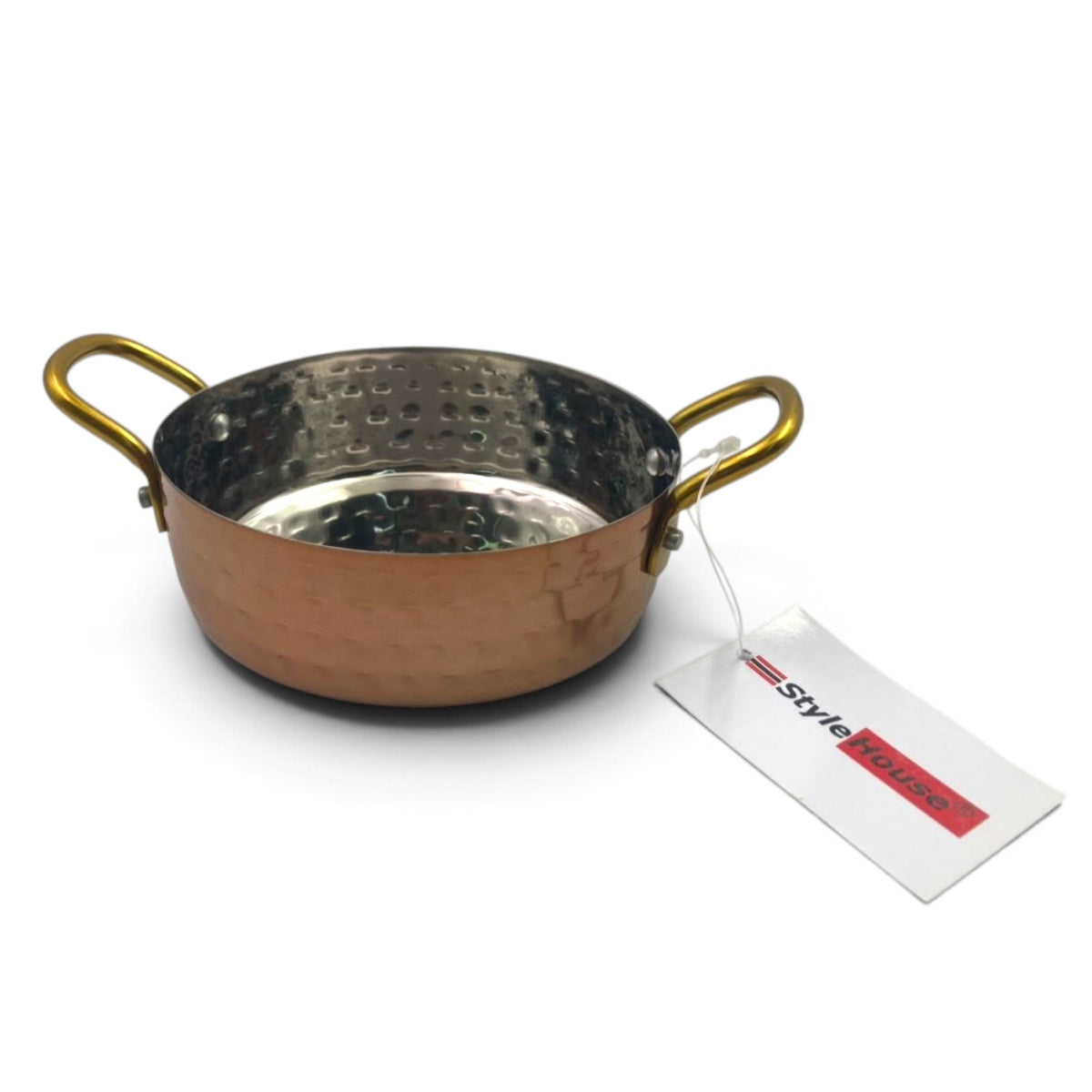 Copper Plated Stainless Steel Round Plate 12x4 cm