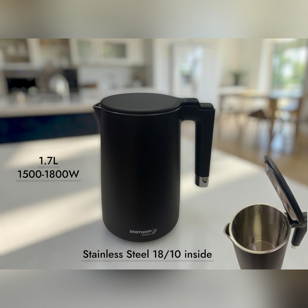Dosthoff Double-Wall Cool-Touch Electric Kettle 1.7L