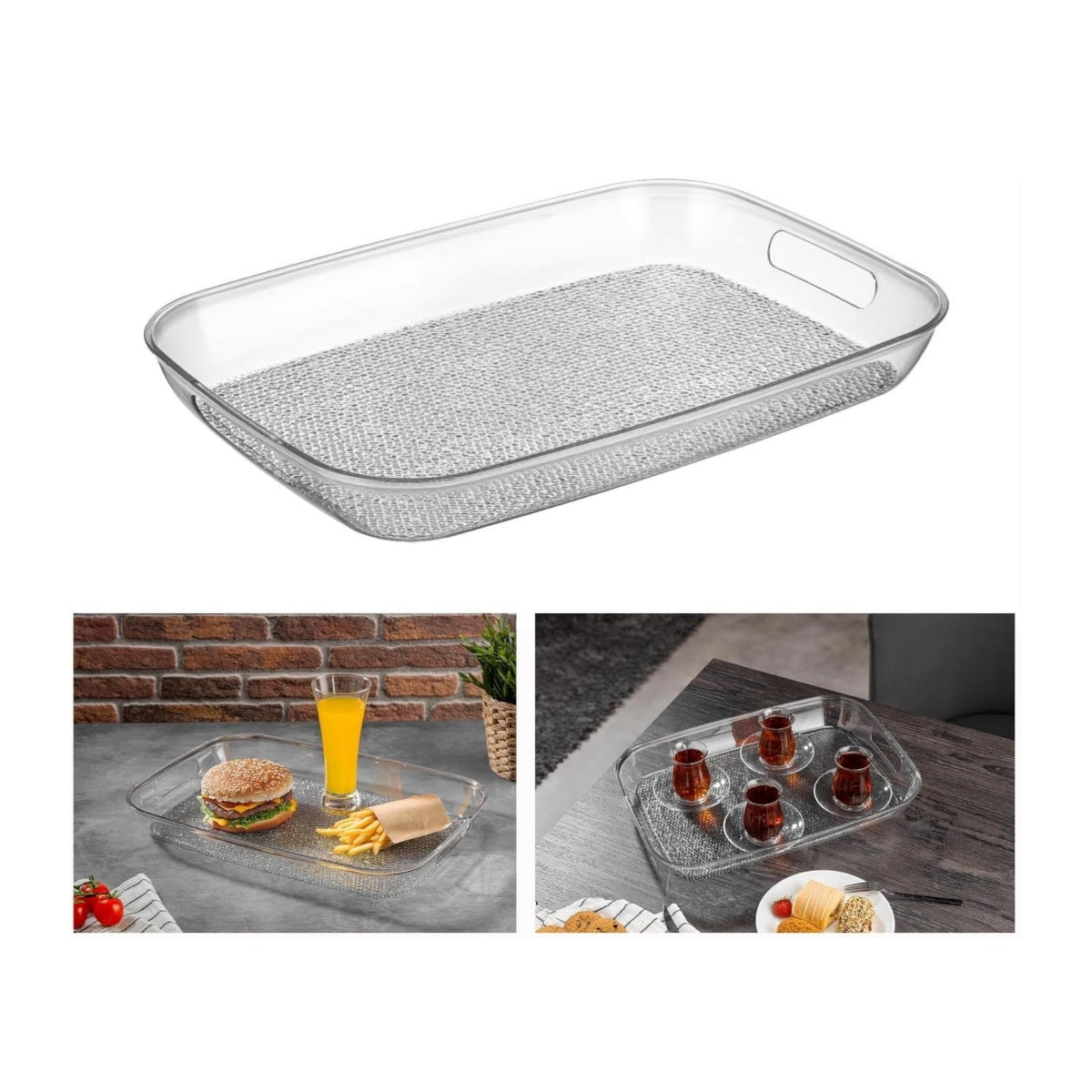 Transparent Large Serving Tray 44 cm