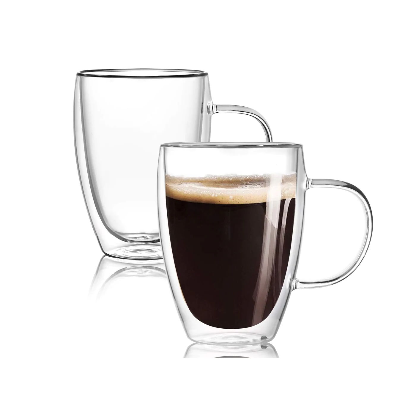 Double Wall Glass Mug 350 ml - 12 cm - Lunaz Shop