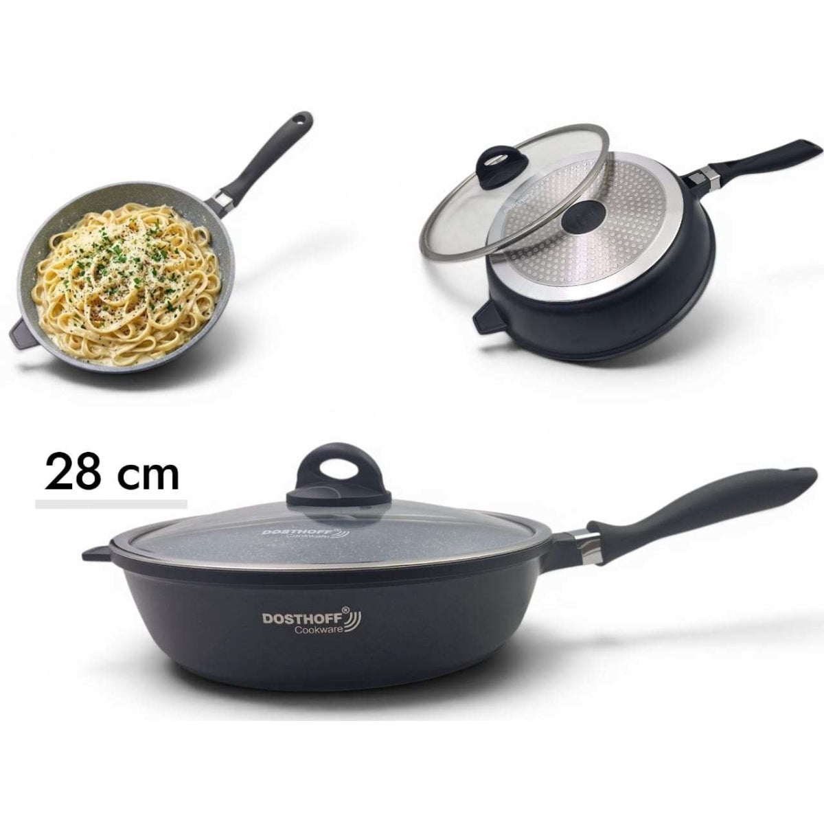 DOSTHOFF INDUCTION MASTER SAUTE PAN BLACK 28 CM 4.5 L
