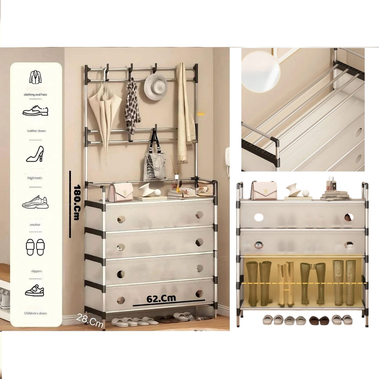 6-Layer Dustproof Storage Shoe Rack