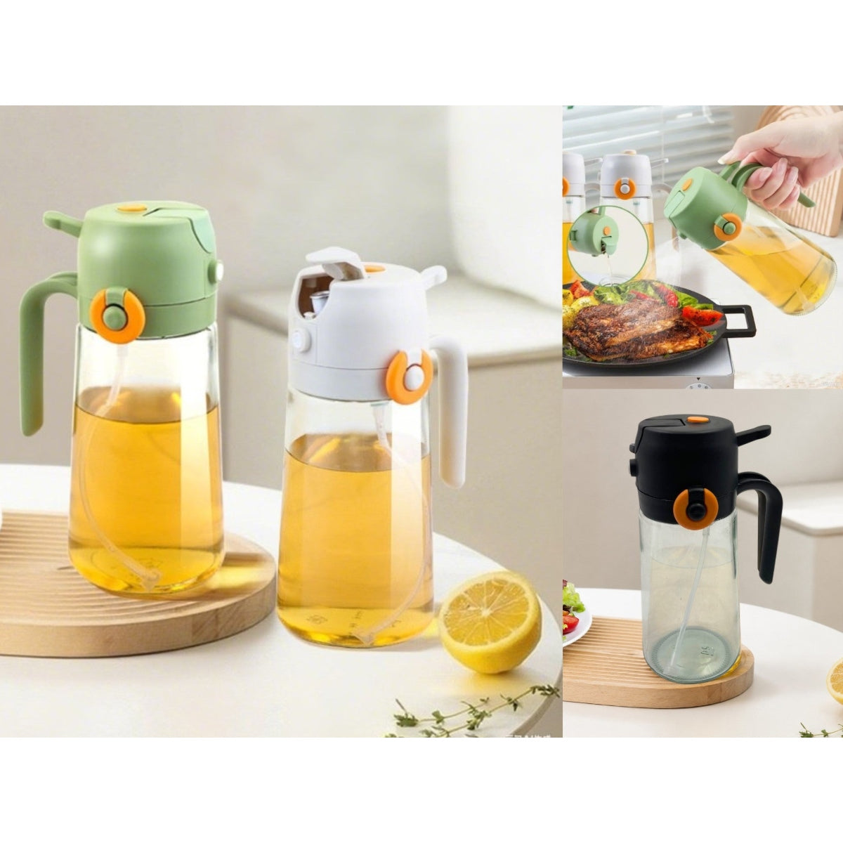 Glass Oil Sprayer and Pourer 2 in 1 - 500 ml