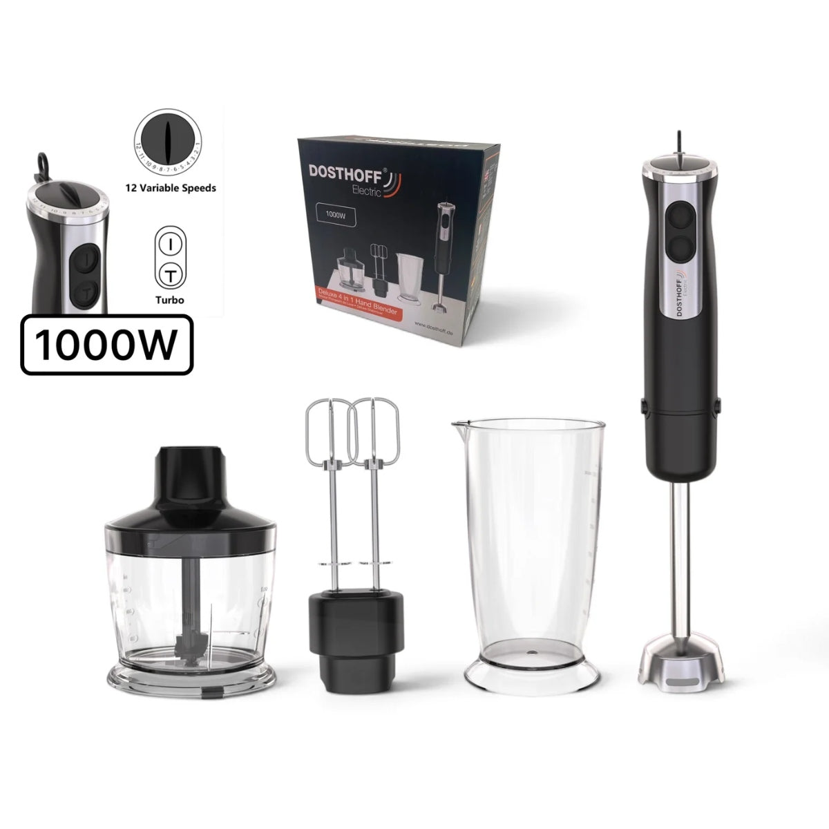 Dosthoff Deluxe 4 in 1 Hand Blender 1000W