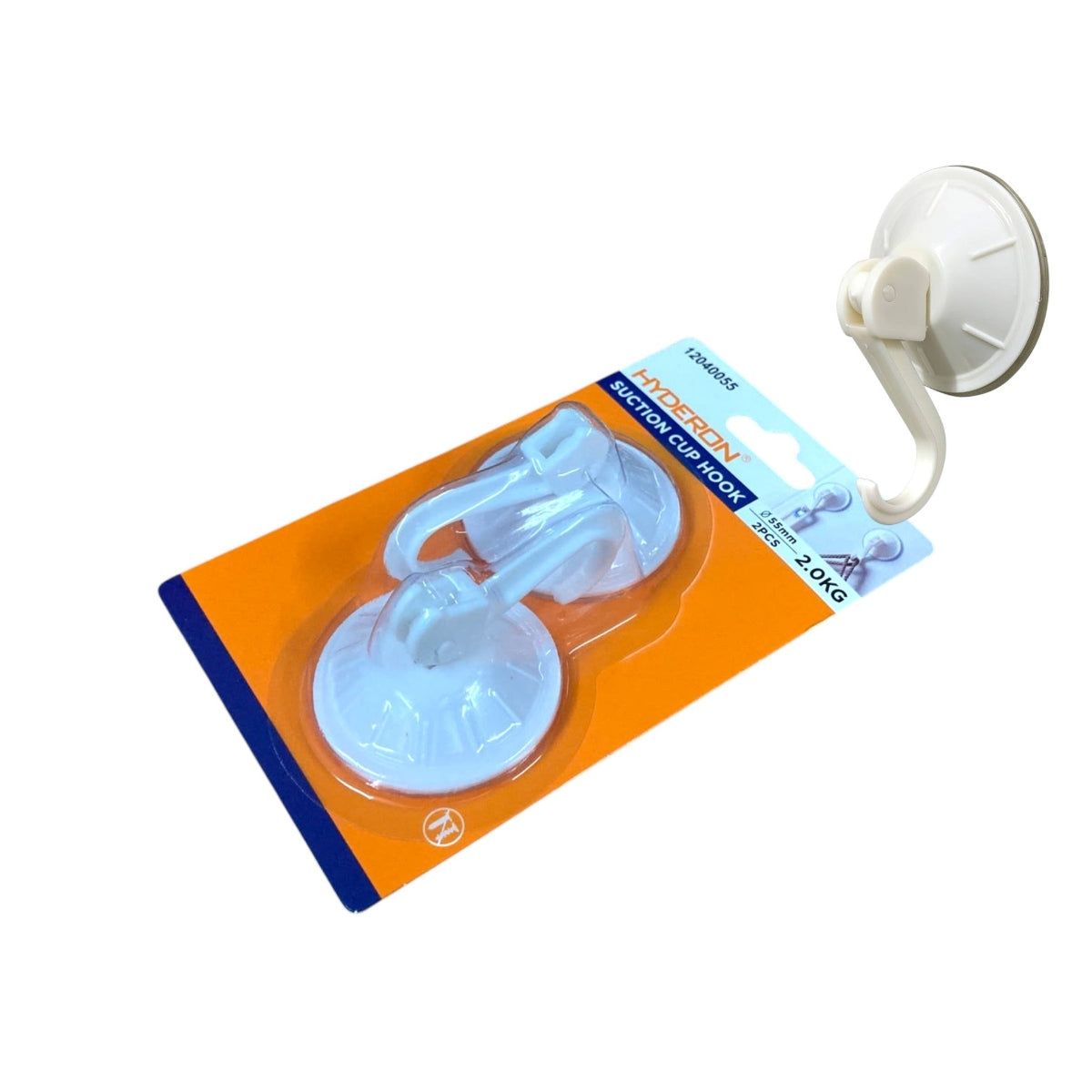 Medium Strong White Suction Cup Round Hook X2