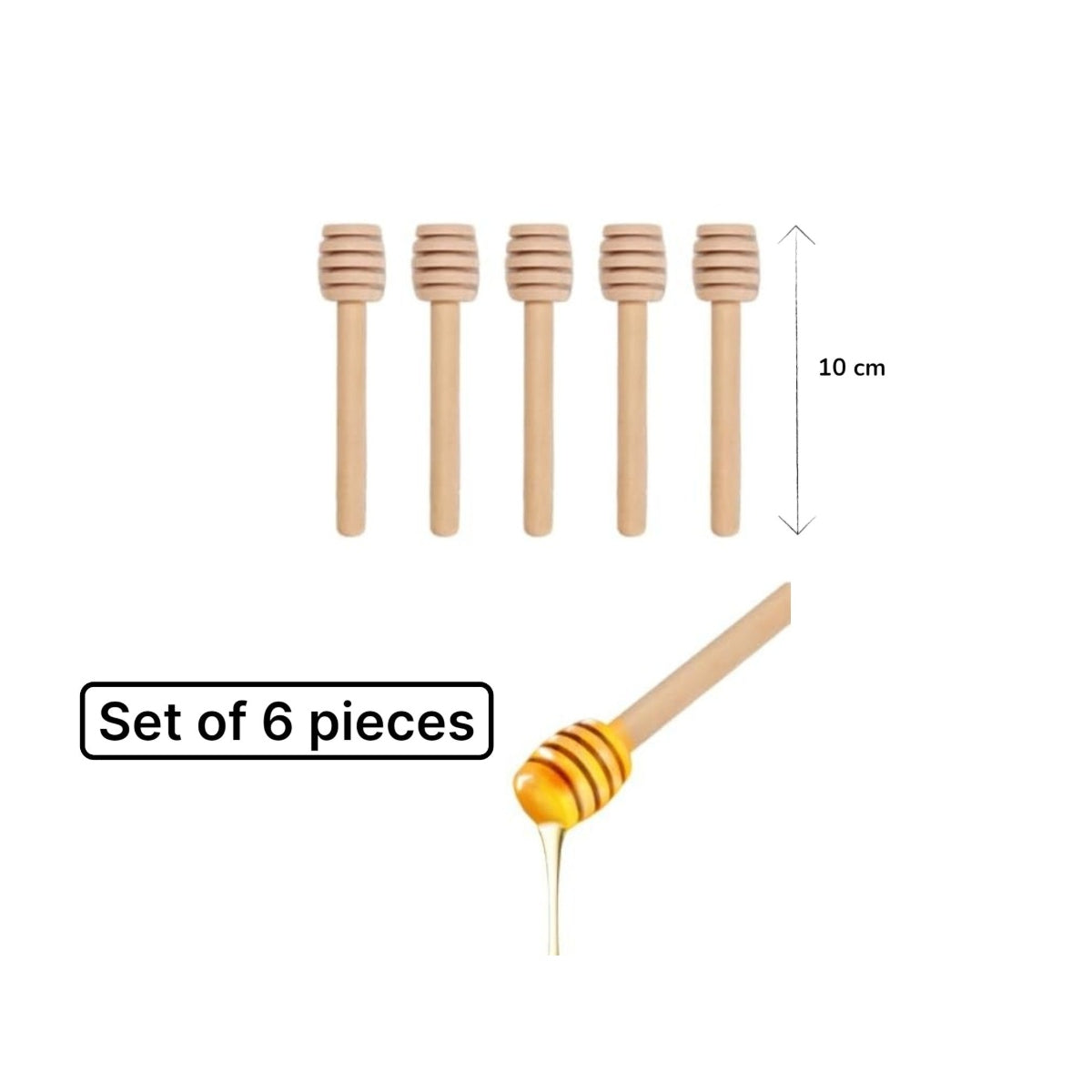 Mini Wooden Honey Spoons 10 cm X6 pieces