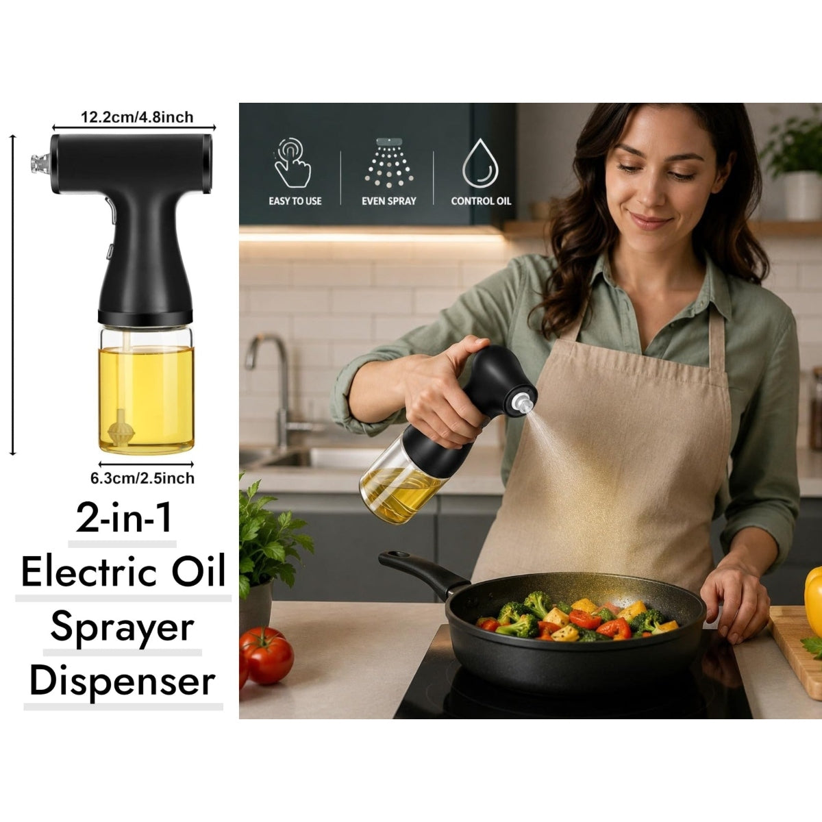 Electric Automatic Olive Oil Mist Spray & Stream Jet