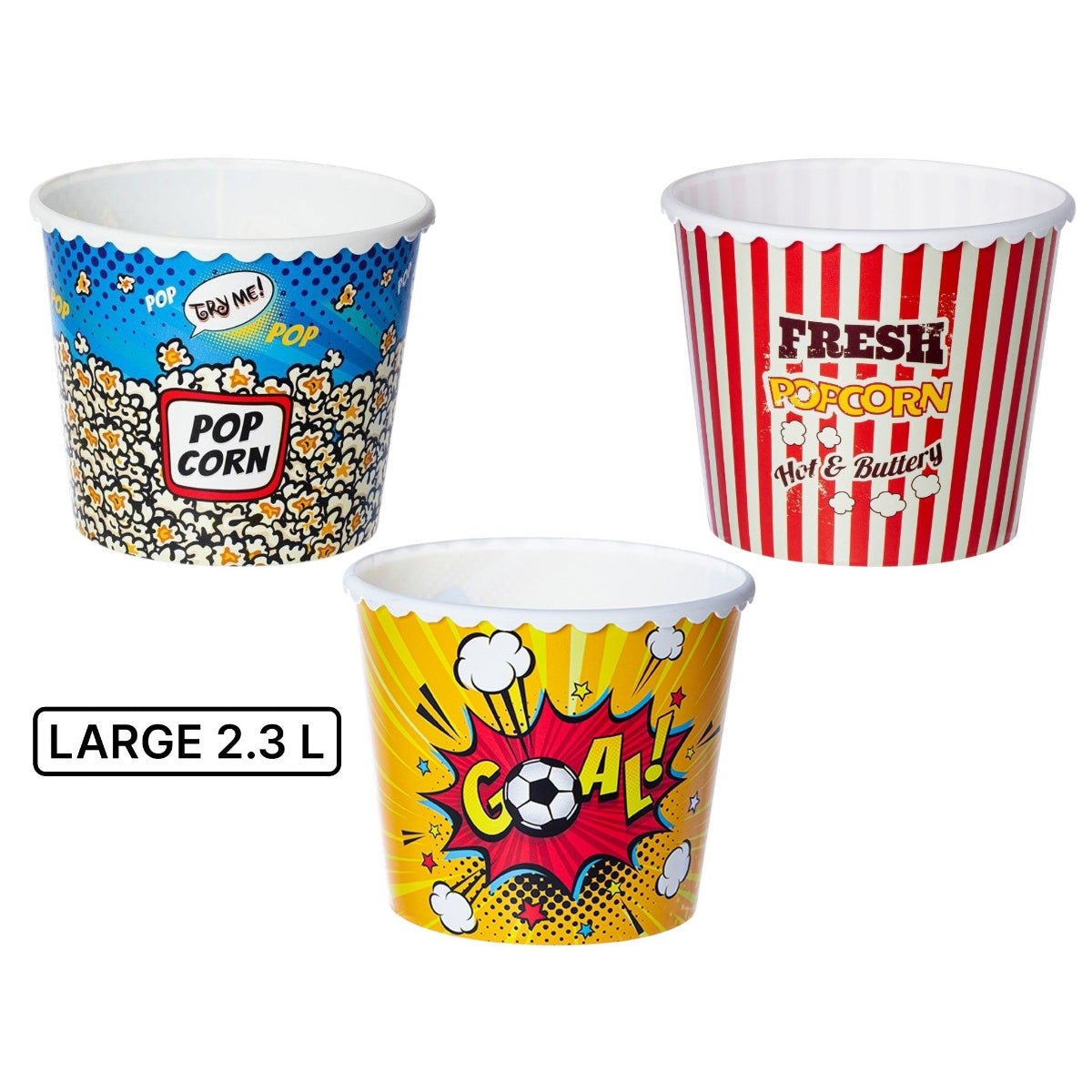 Large Round Popcorn Bucket 2.3L