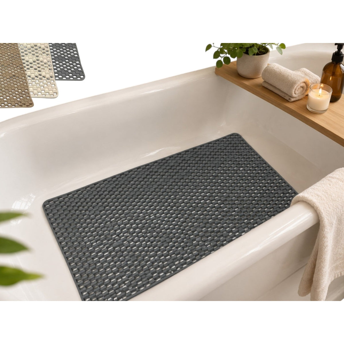 PVC Non Slip Protection Bath Mat 69x38 cm