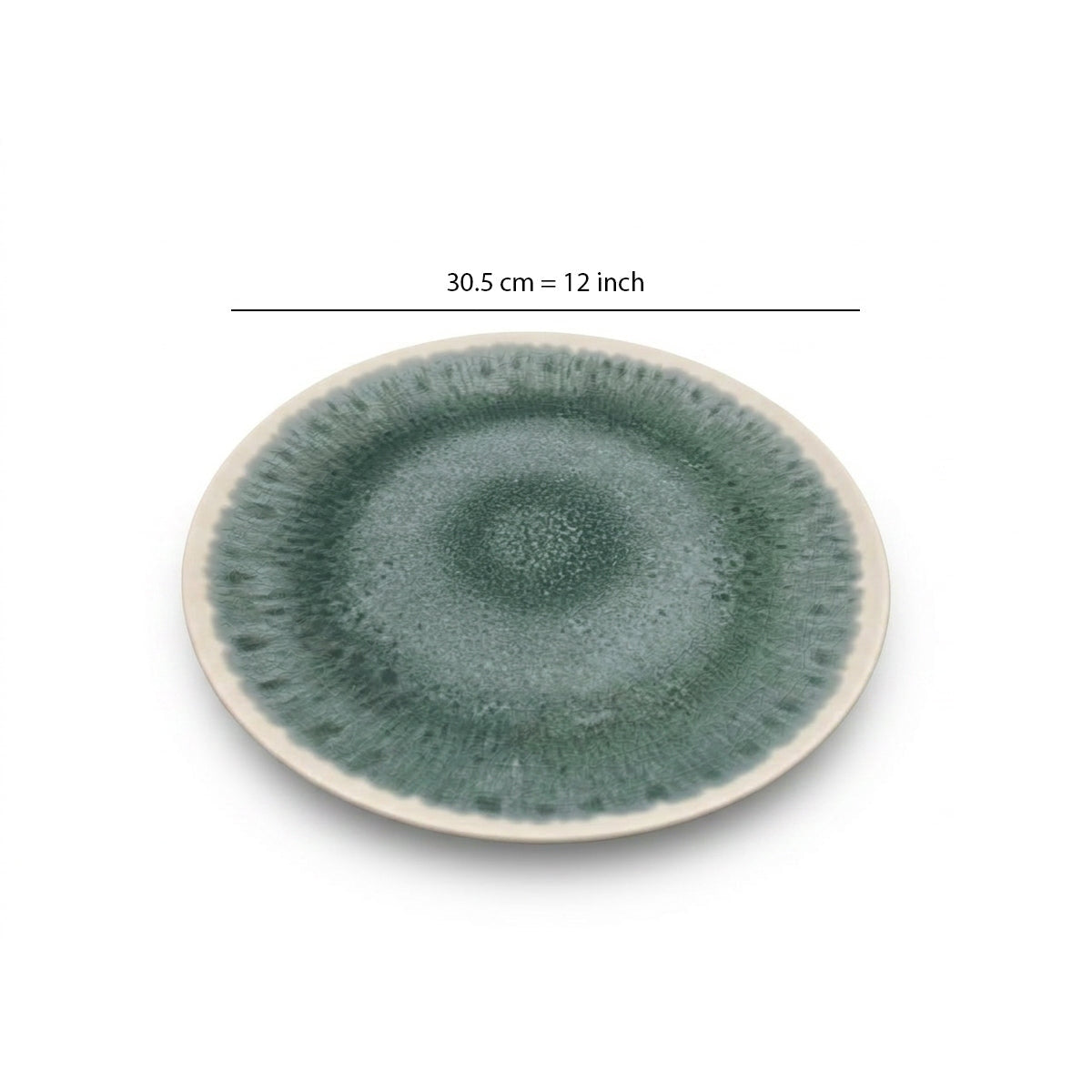 Green Marble Design Round Melamine Tray; 12"
