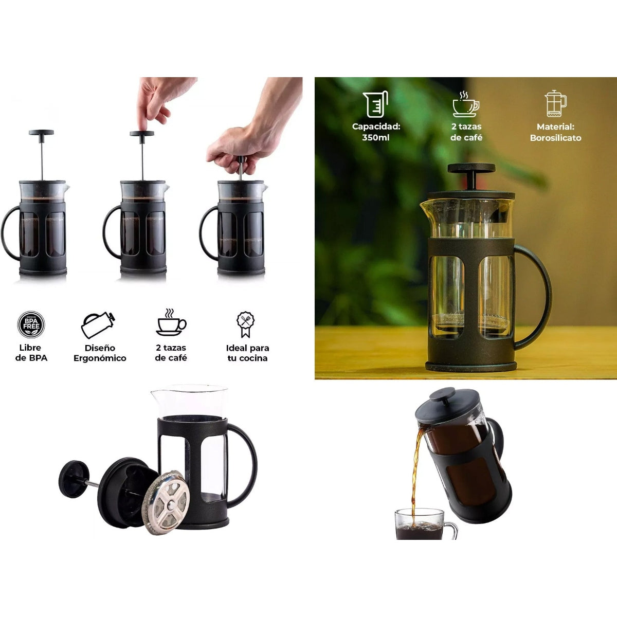 Small French Press Coffee Maker 350 ml