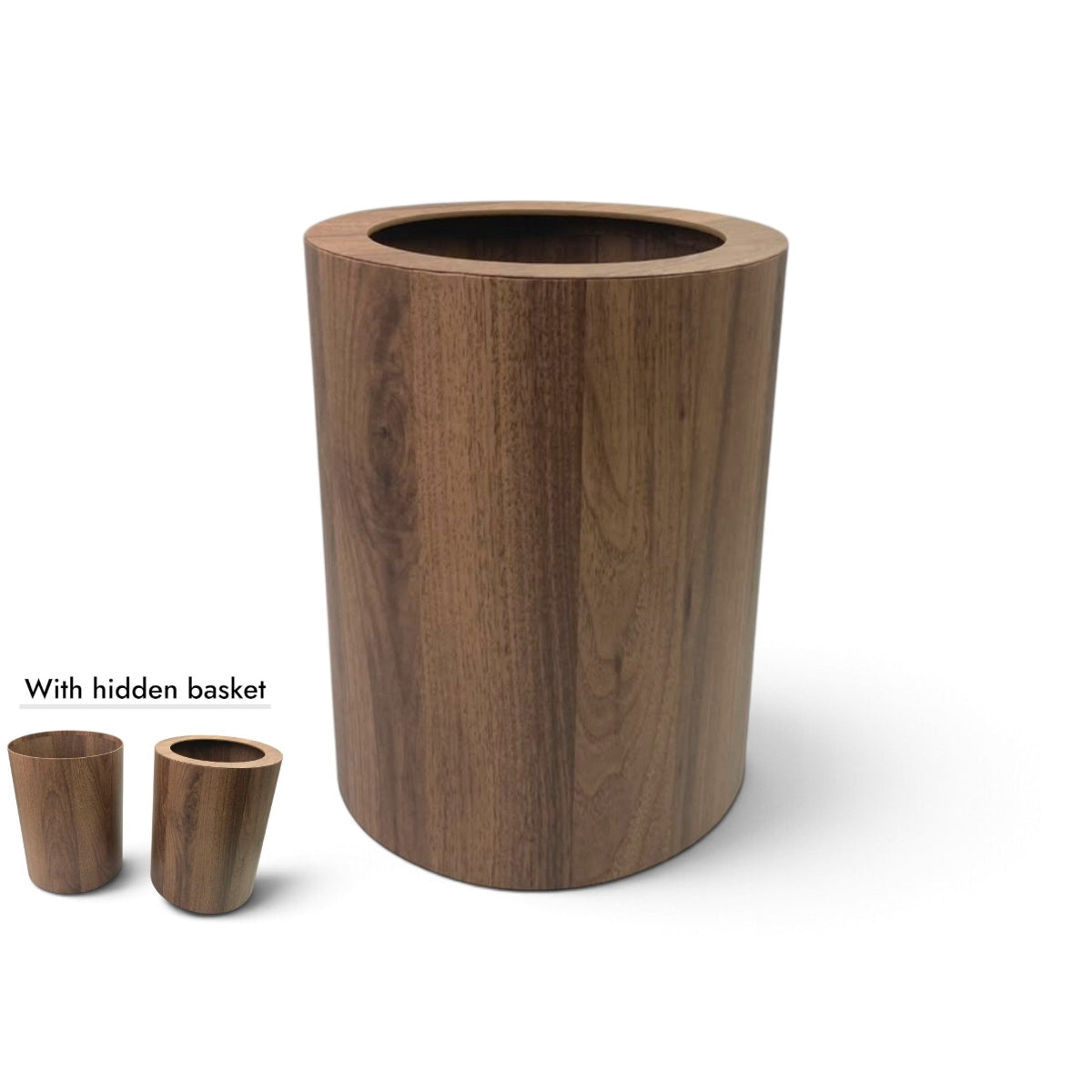 Klenmann Open Top Round Wooden Pattern Bin