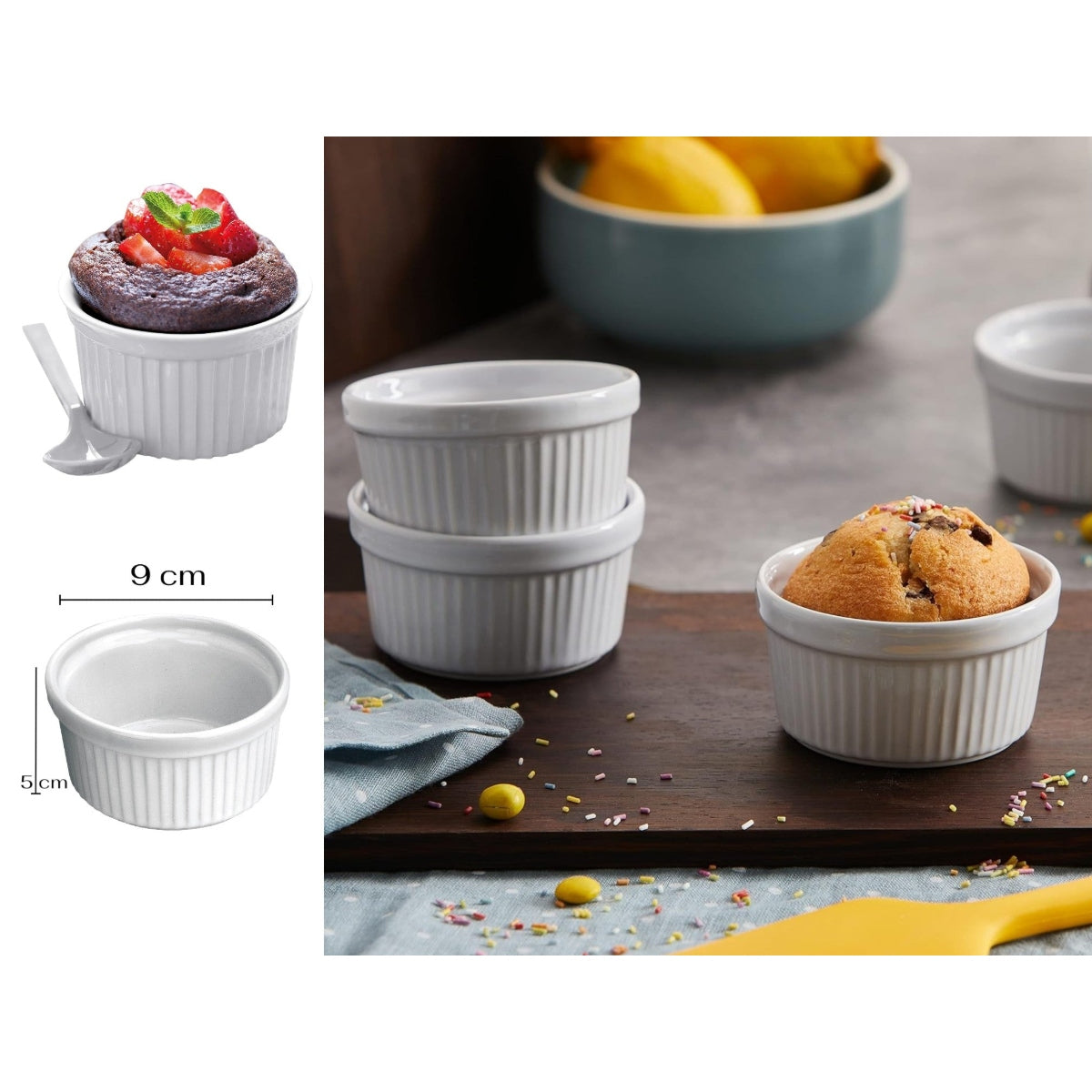 Oven Safe Porcelain Ramkin 9 cm X2
