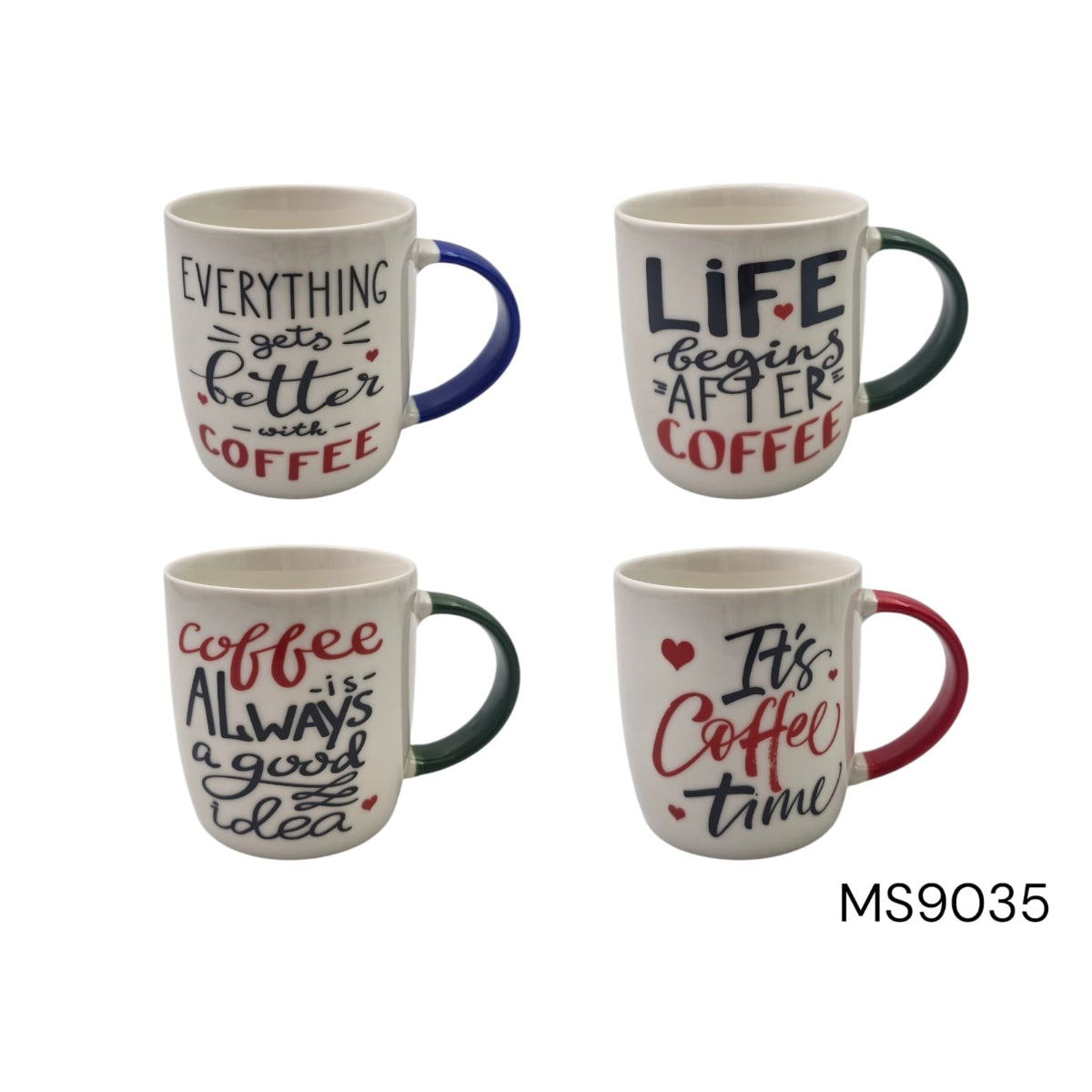 Porcelain Mug with Coffee Quotes Design