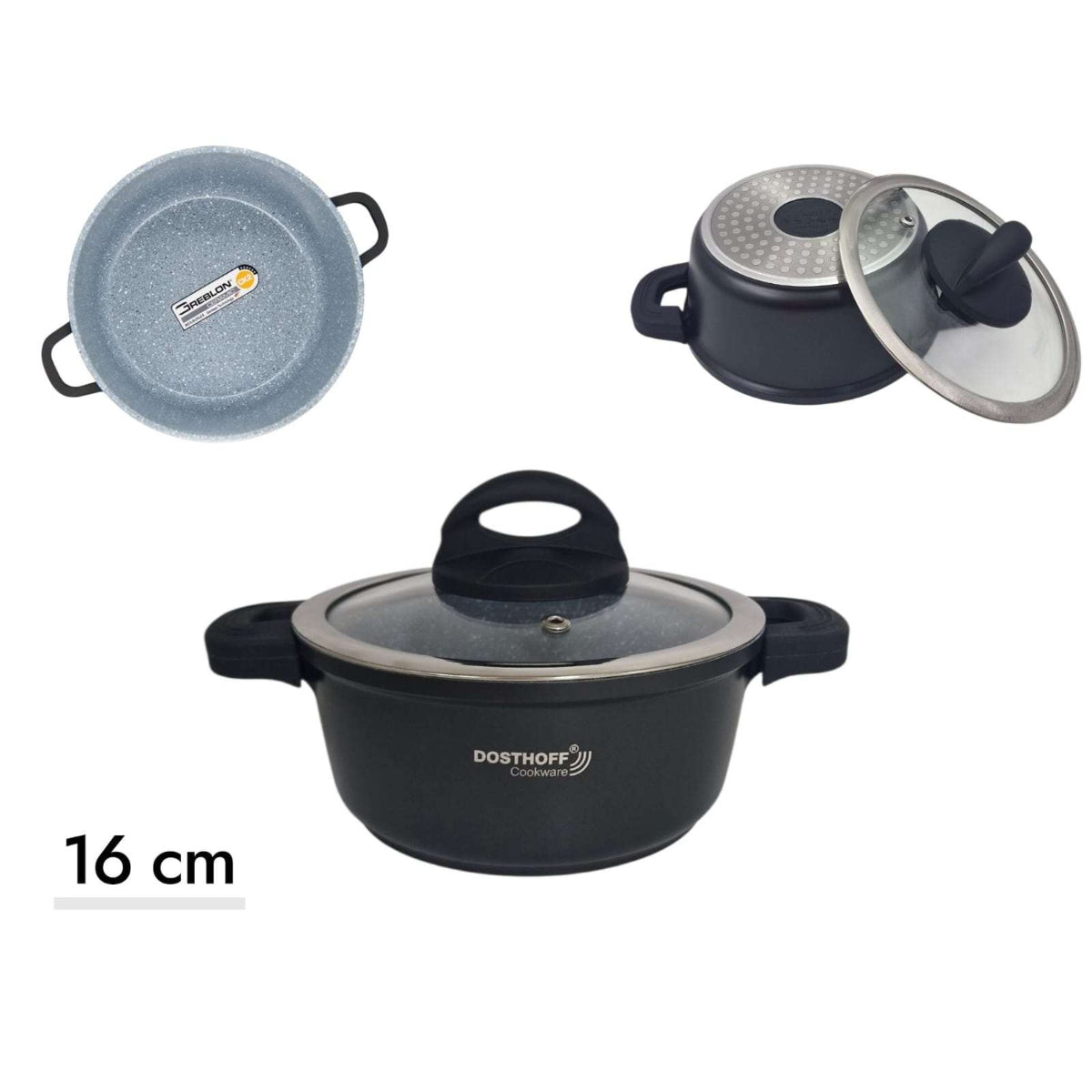 DOSTHOFF INDUCTION MASTER CASSEROLE BLACK 16 CM 1.2 L