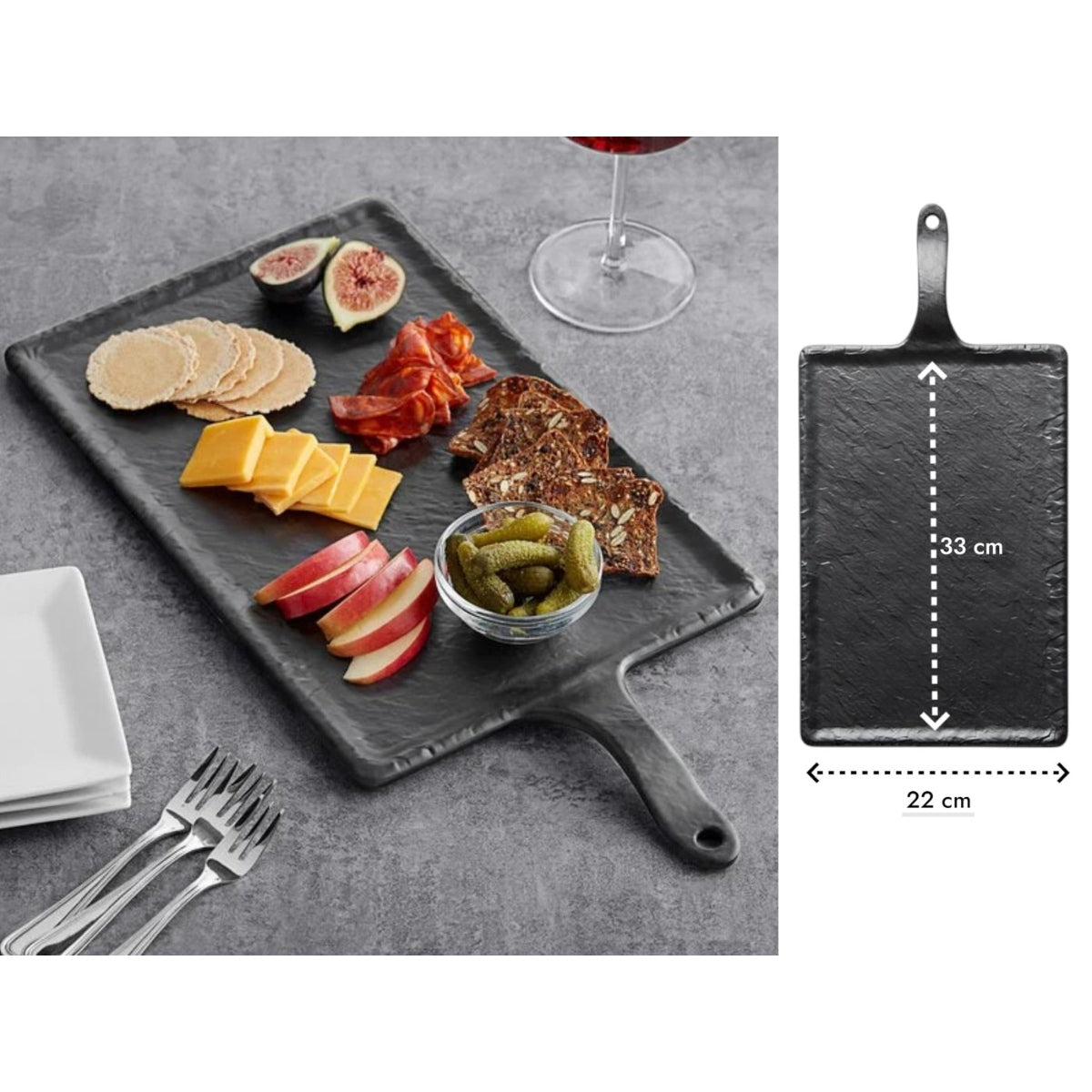 Large Melamine Rectangular Plate with Handle