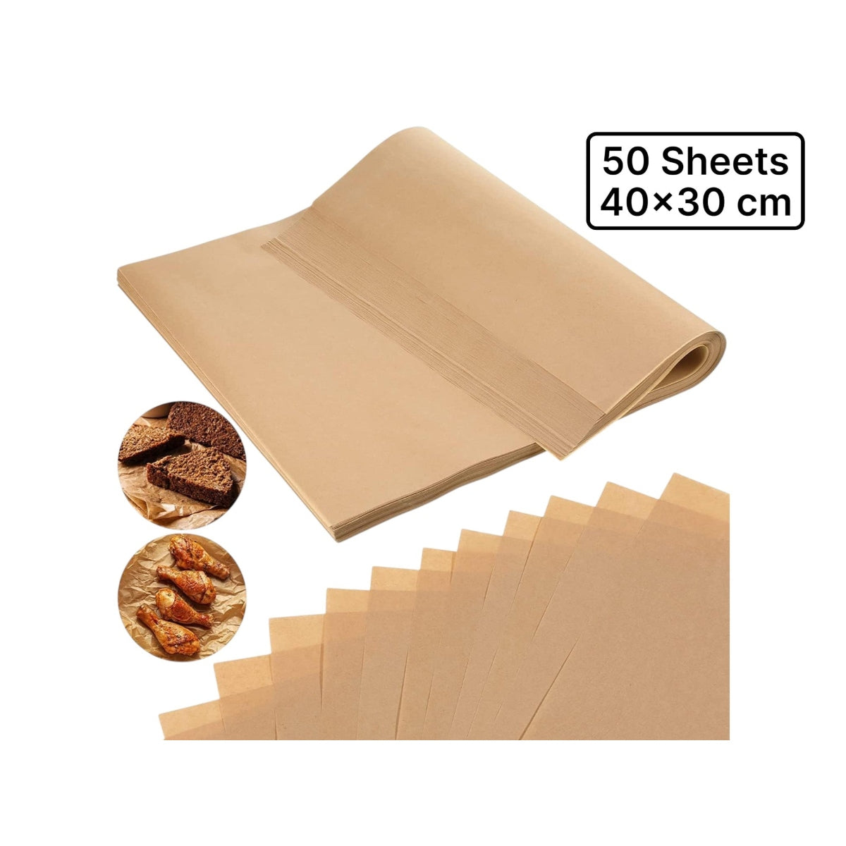 Pre-cut Parchment Baking Sheet 40x30cm X50
