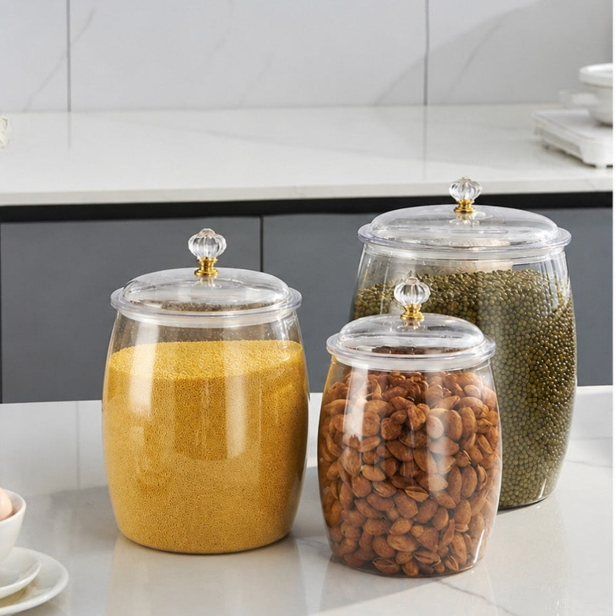 Break resistant BPA Free 3 Large Jars Set