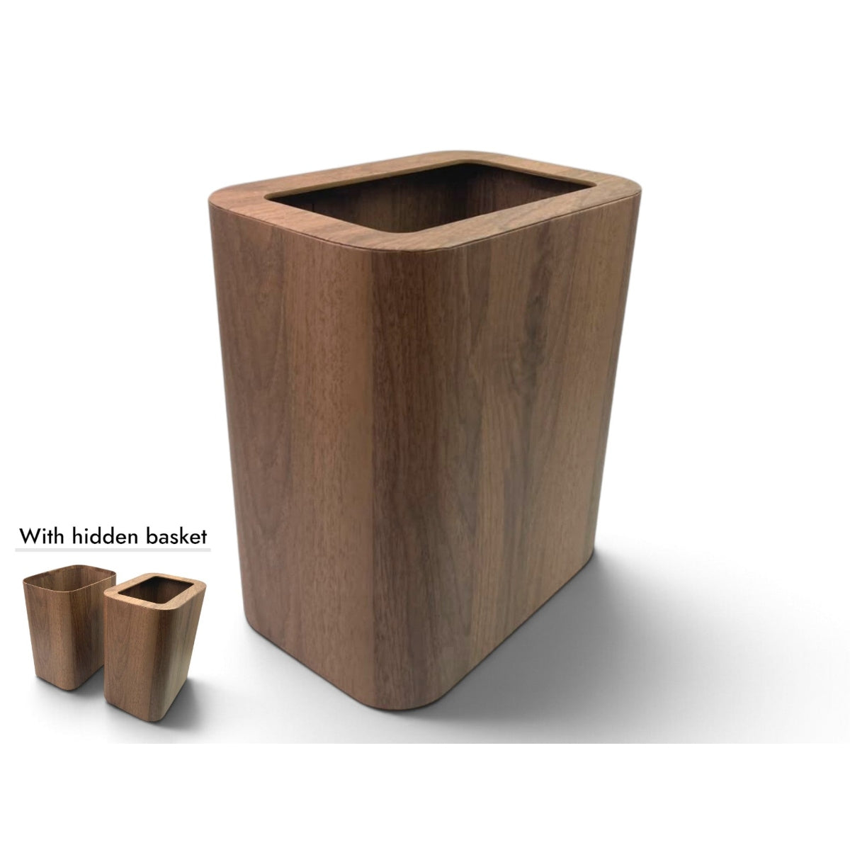 Klenmann Open Top Rectangular Wooden Pattern Bin