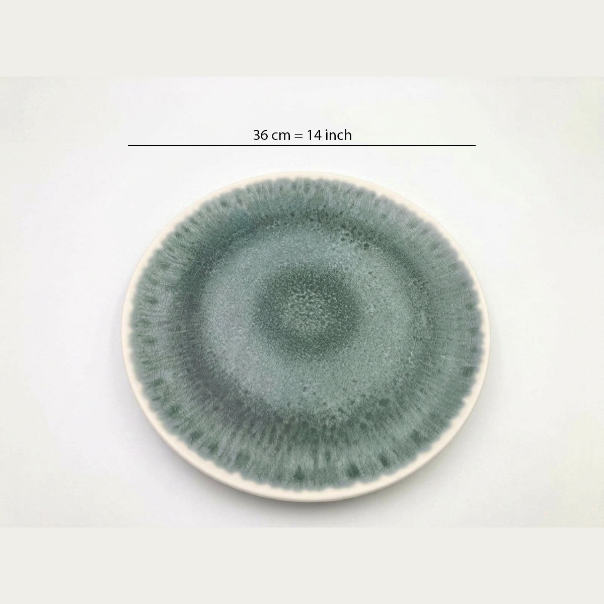 Green Marble Melamine Round Tray 14 inch