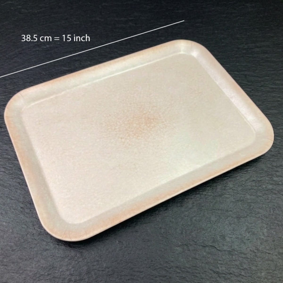 Beige Marble Melamine Rectangular Tray 15 inch