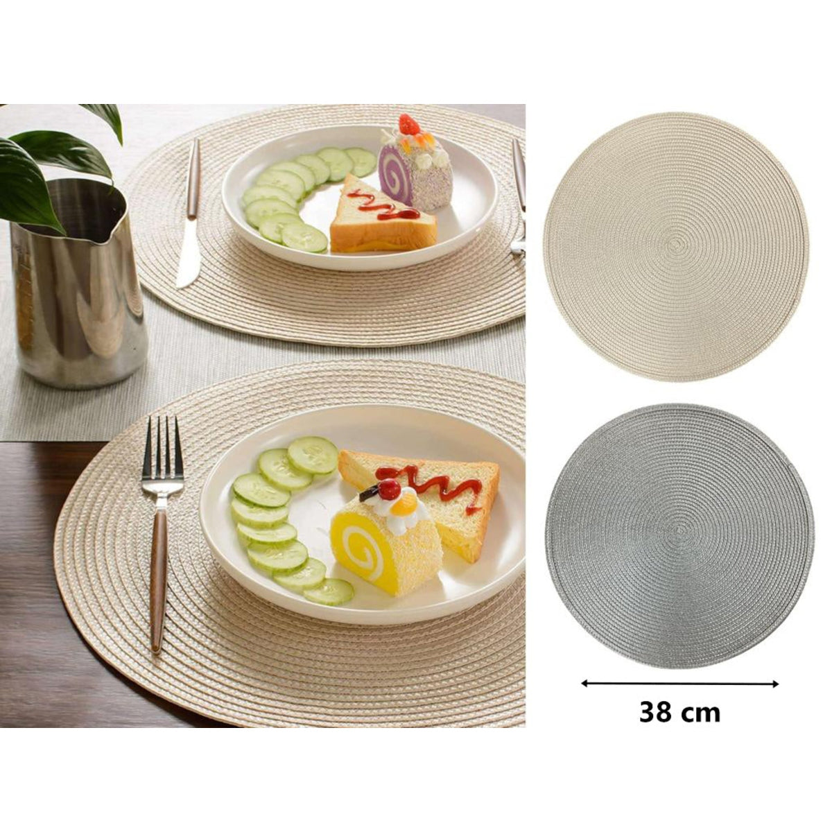 Round Braided Table Placemat 38 cm