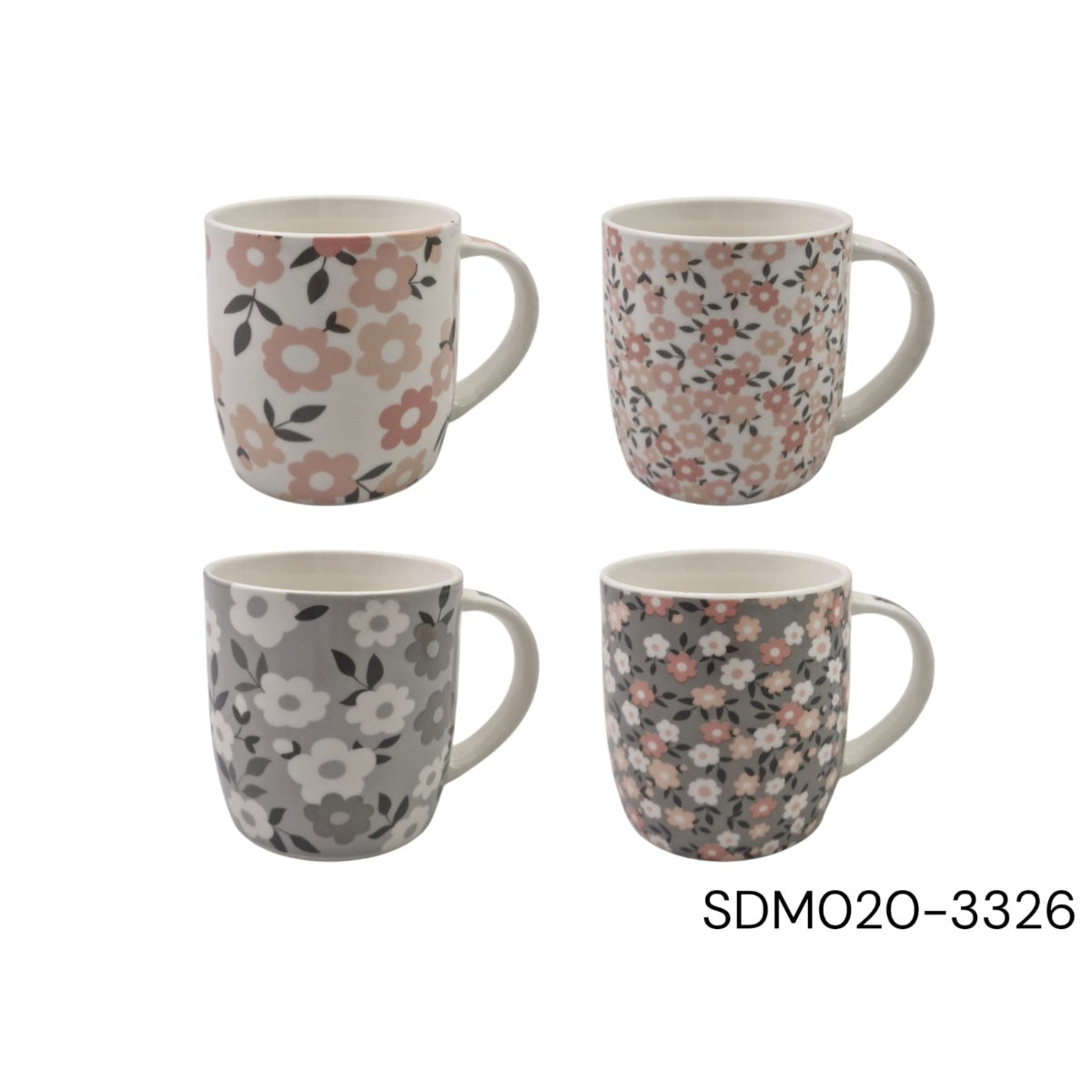 Porcelain Mug with Floral Designs