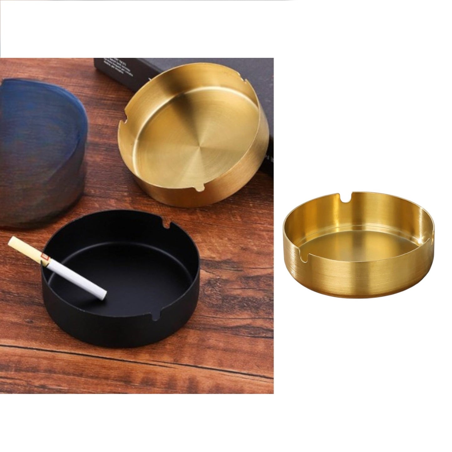 SS Ashtray Mat Gold Finish Color