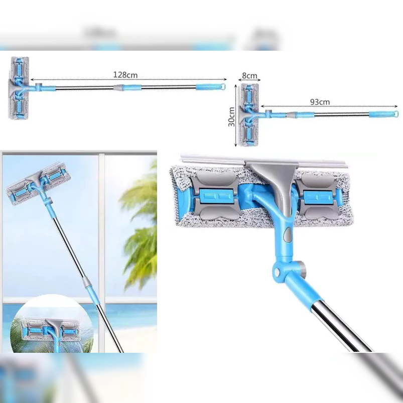 2 in 1 Window cleaner set with extensible handle squeegee - Lunaz Shop