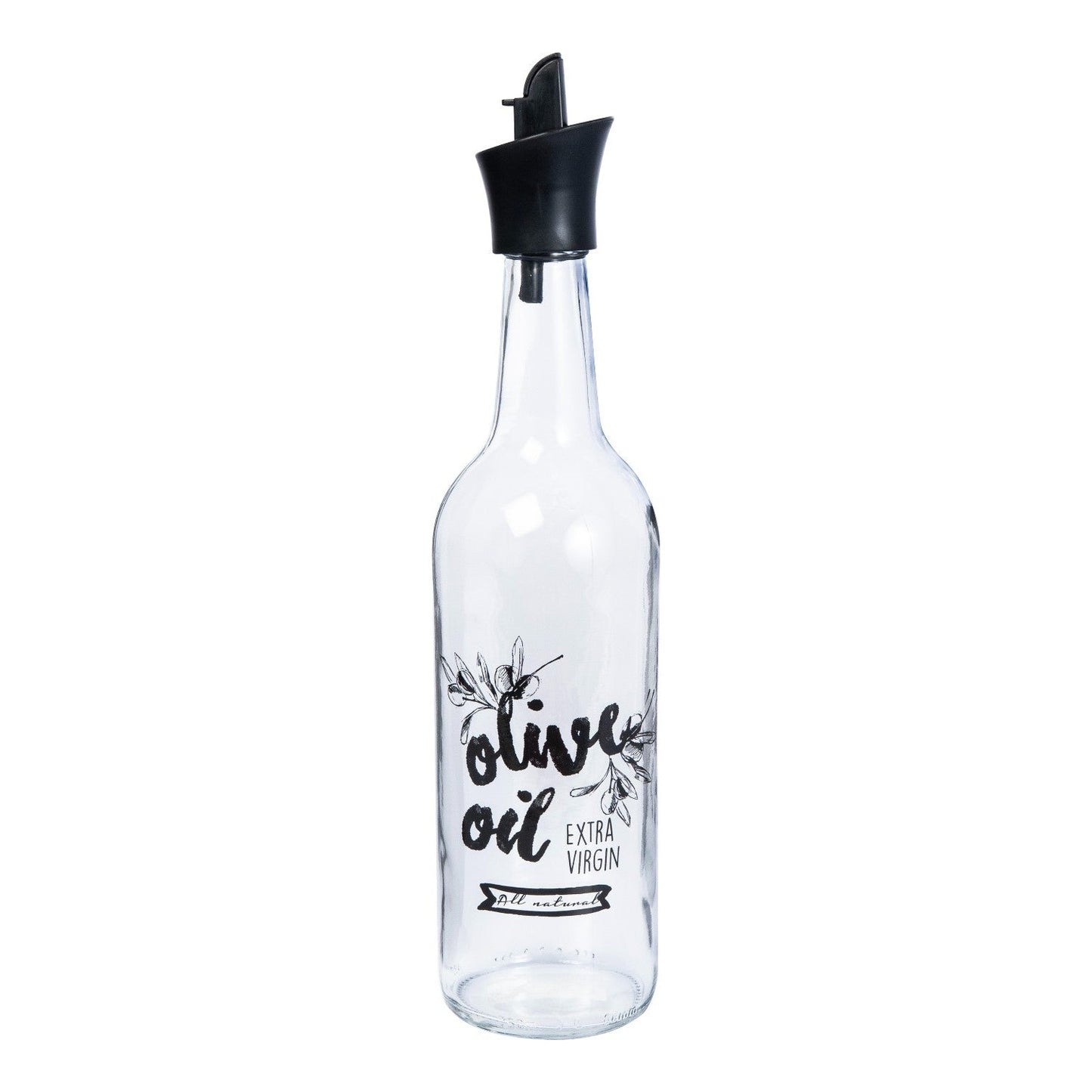 Glass Black Decorated Oil Bottle 750 ml