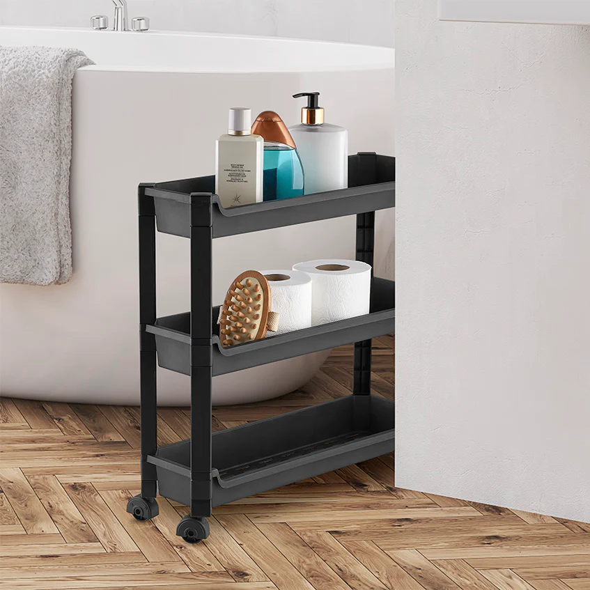 3 Tiers Narrow Shelf Unit with Wheels ORG-65 - Lunaz Shop