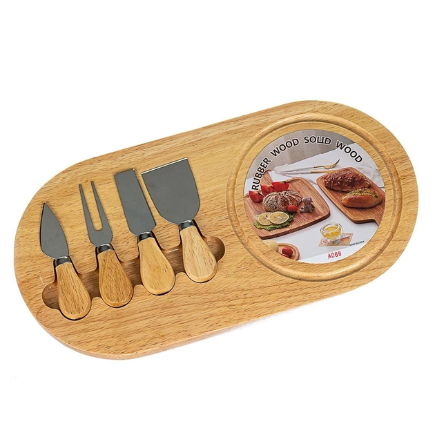 4 Cheese Serving Utensils with Board - Lunaz Shop