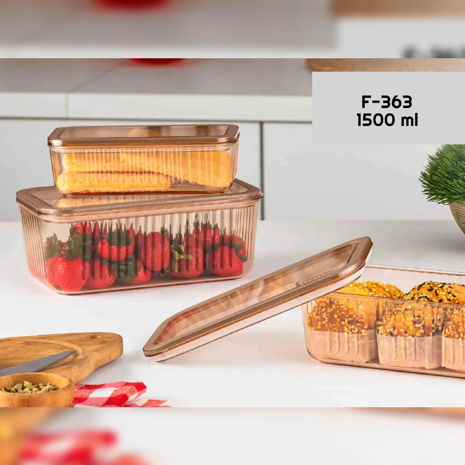 Acrylic Rectangular Food Storage Container 1500 ml - Lunaz Shop