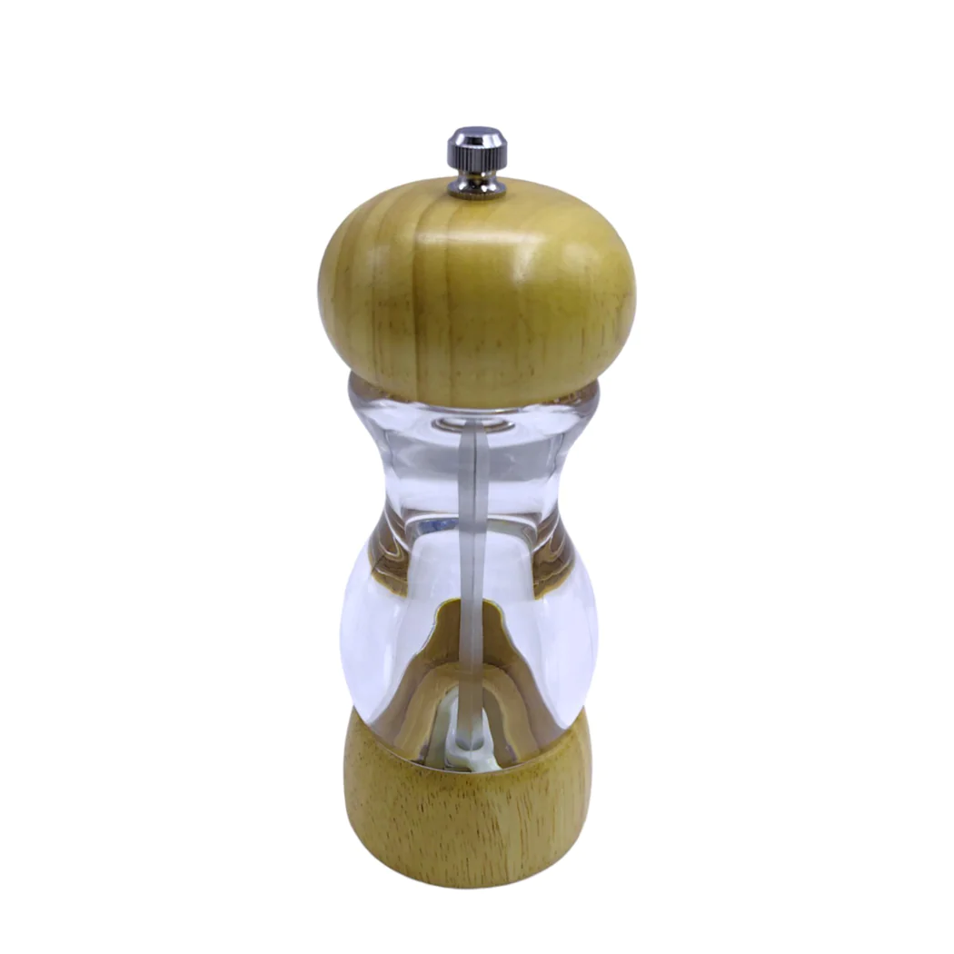 Acrylic+Wood Pepper Mill with Carbon Steel Grinder 16 cm - Lunaz Shop