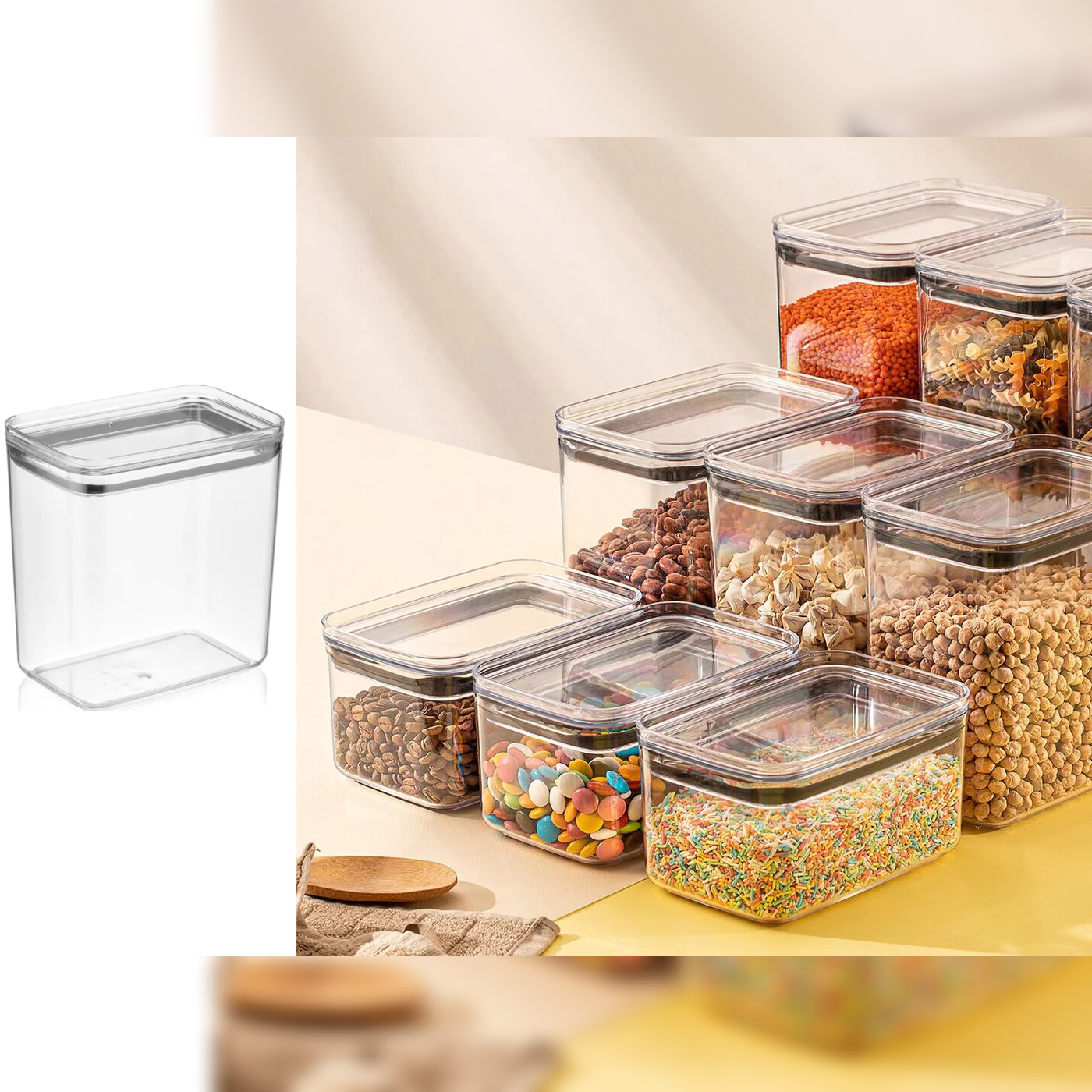 Airtight Rectangular Chef Food Jar 2.1 lt - Lunaz Shop