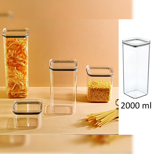 Airtight Squared Food Jar 2 lt - Lunaz Shop