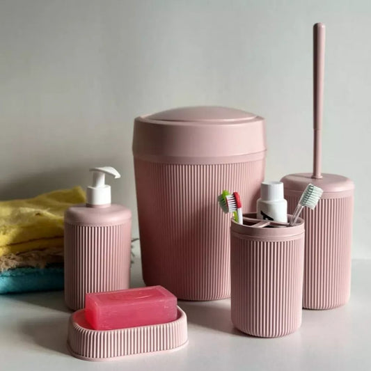 Alesta 5 Pieces Plastic Bathroom Accessories Set - Lunaz Shop