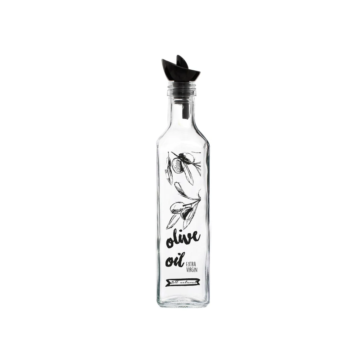 Black Olive Decorated Oil Bottle SQ 500 ml - Lunaz Shop