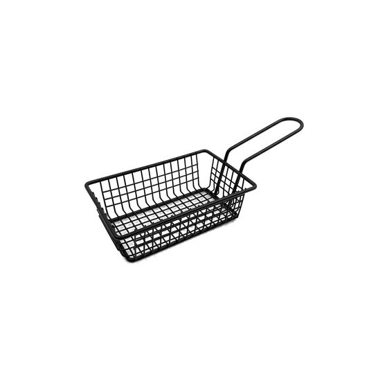 Black Rectangular French Fry Serving Basket 16 cm - Lunaz Shop