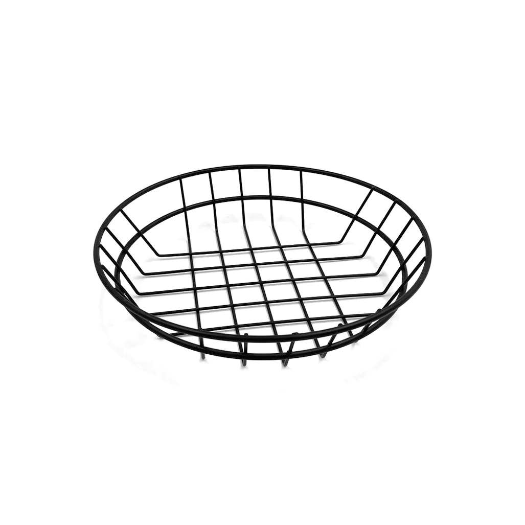 Black Round Serving Basket 20 cm - Lunaz Shop